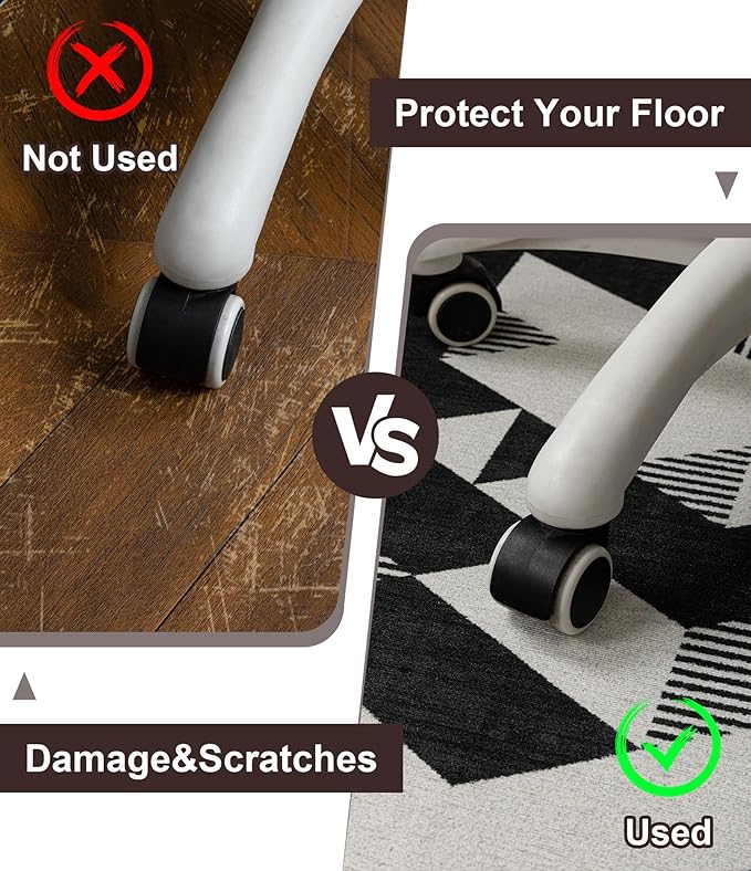 chakme Office Chair Mat for Hardwood Floor, 48"x36" Easy Glide Computer Desk Mat Protector for Rolling Chair Under Desk Rug Nonslip Backing, Machine Wash, (Geometry)