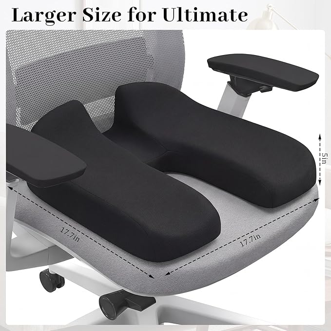 BALAPET Prostate Relief Cushion, V-Shaped Memory Foam Seat Cushion for Tailbone Pain & Coccyx Relief, Ergonomic Hemorrhoid Cushion for Office Chair, Car & Home, Donut Pillow Alternative