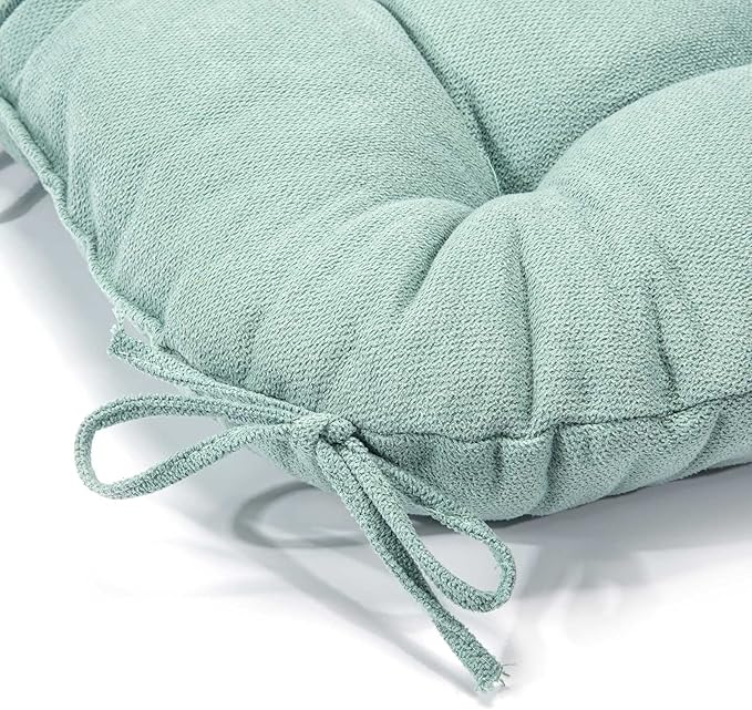 Chair Cushion, Chair Cushions for Dining Chairs, Chair Pads and Mat with Ties for Indoor Kitchen Seat and Desk (Aqua Blue, 6 Count - 17 x 16 in)