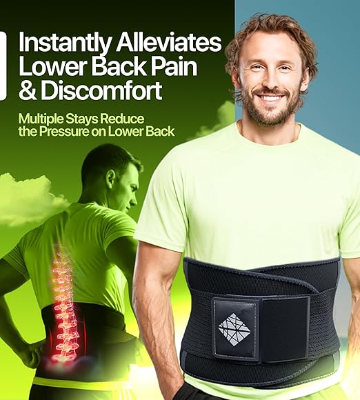Back Brace for Lower Back Pain Relief 2XL, Lumbar Support Belt for Men & Women with Lumbar Pad, Ergonomic Design and Soft Breathable Material, Adaptive Fit for Herniated Disc, Sciatica, Scoliosis