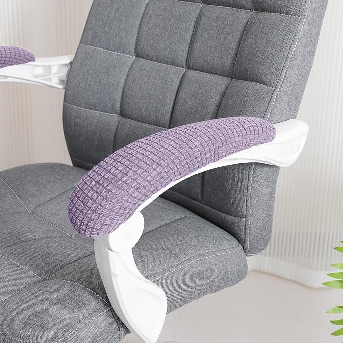 FORCHEER Office Chair Armrest Covers Stretchable Water Resistant Spandex Stretch Jacquard Elastic Band Computer Office Chair Arm Pad Covers Chair Slipcover for Desk Chairs Arm 2P-Purple