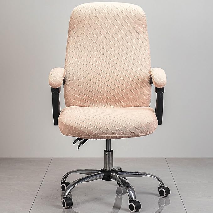 Melaluxe Office Chair Cover with Armrest Covers， Universal Stretch Desk Chair Cover, Computer Chair Slipcovers (Size: L)