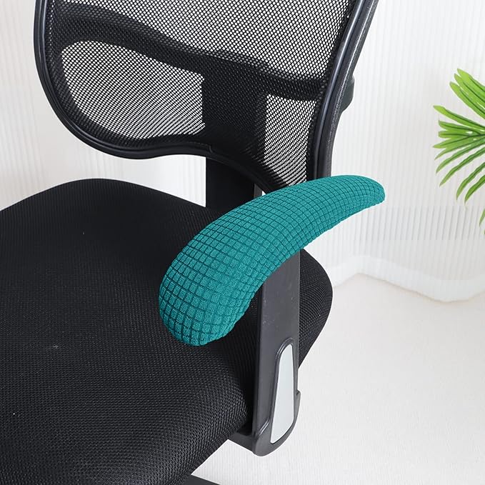 FORCHEER Office Chair Armrest Covers Stretchable Water Resistant Spandex Stretch Jacquard Elastic Band Computer Office Chair Arm Pad Covers Chair Slipcover for Desk Chairs Arm 2P-Teal