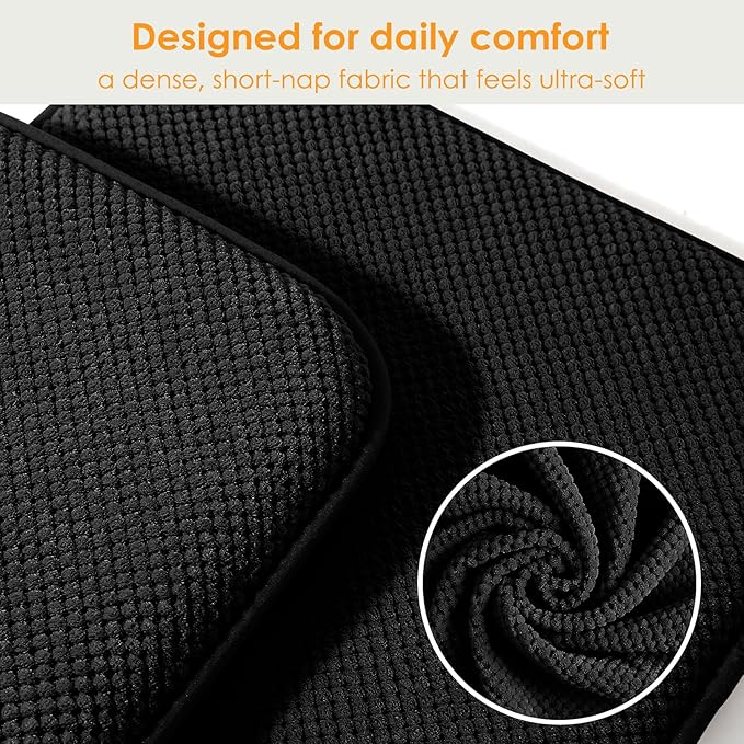 SWEMSTAR Chair Cushions - 15"*17" Kitchen Dining Chair Pads Foam Seat Cushion for Chairs Barstool Cushions Non Slip Seat Pad Set of 4 - Black