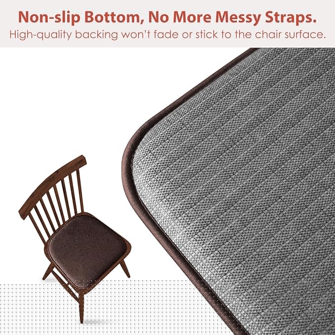 SWEMSTAR Chair Cushions - 15"*17" Kitchen Dining Chair Pads Foam Seat Cushion for Chairs Barstool Cushions Non Slip Seat Pad