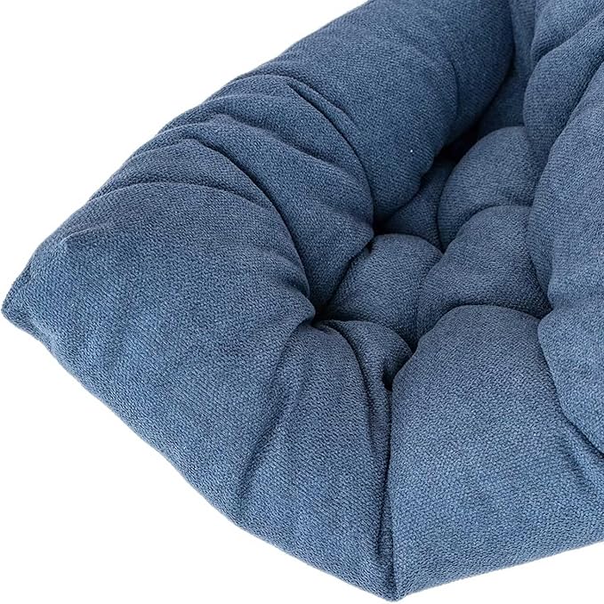 Chair Cushion, Chair Cushions for Dining Chairs, Chair Pads and Mat with Ties for Indoor Kitchen Seat and Desk (Prussian Blue, 6 Count - 17 x 16 in)