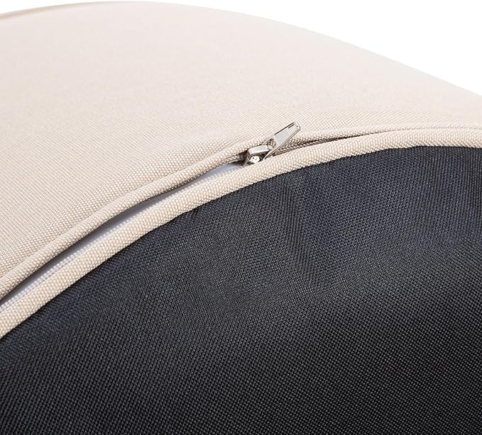 QILLOWAY Inflatable Outdoor Ottoman for Patio, Waterproof Round Pouf, Inflatable Foot Rest, Outdoor Footstool for Poolside, Garden，Camping,Beige,Sand,Camel