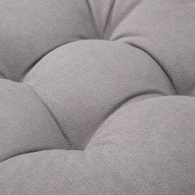 Chair Cushion, Chair Cushions for Dining Chairs, Chair Pads and Mat with Ties for Indoor Kitchen Seat and Desk (Light Grey, 6 Count - 17 x 16 in)
