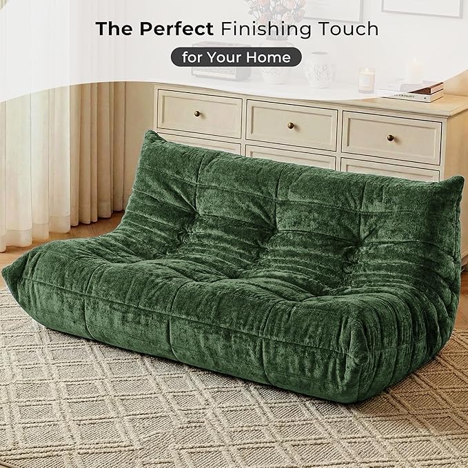 HABUTWAY Bean Bag Chair, Giant Bean Bag Chairs for Adults, 3 Seater Fireside Chair, Lazy Large Floor Bean Bag Sofa for Living Room, Bedroom, Dorm, Office (Green)