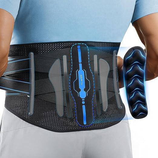 AGPTEK Back Brace for Lower Back Pain Relief, Breathable Air Mesh Back Support Belt with Ergonomic 3D Lumbar Pad for Work, Sciatica, Scoliosis, Herniated Disc, Adjustable Dual Straps, for Men Women (XX-Large)