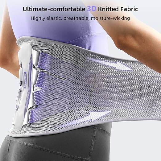 FREETOO Back Brace for Lower Back Pain Women with Bionic Support System, Adjustable Knitted Lumbar Support Belt, Breathable Mesh Design with Lumbar Pad,for Herniated Disc,Sciatica,Scoliosis Size S (Waist: 29.5"-33.5")