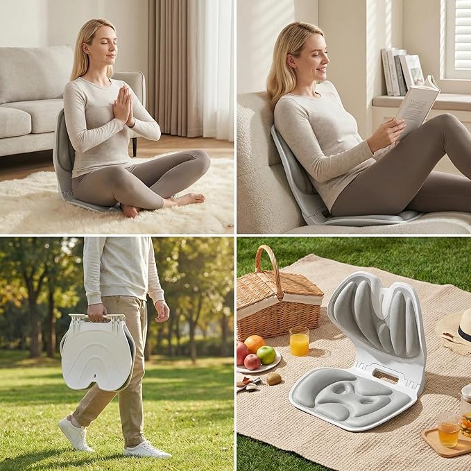 Foldable Ergonomic Posture Corrector Lumbar Support Curve for Office Chair, Portable Posture Corrector Back Curve Seat, Pain Relief