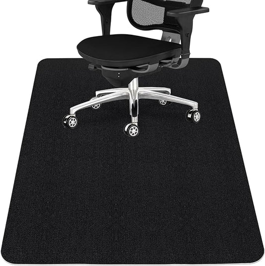 Sycoodeal Office Chair Mat for Hardwood Floor,Office Computer Gaming Chair Mat for Tile Floor,Large Floor Protector Rug,Anti-Slip,Easy to Clean,Pure Black(48"x60")
