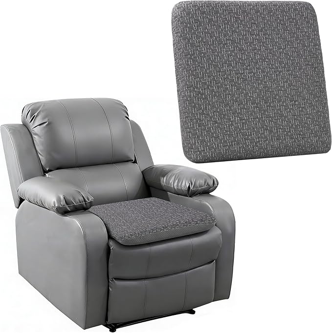 Ganondorf Extra Large Recliner Seat Cushion for Elderly Tufted Furry Booster Foam Cushion, Pressure Relief for Long Sitting Orthopedic Chair Cushion for Recliners Office Chairs, Grey