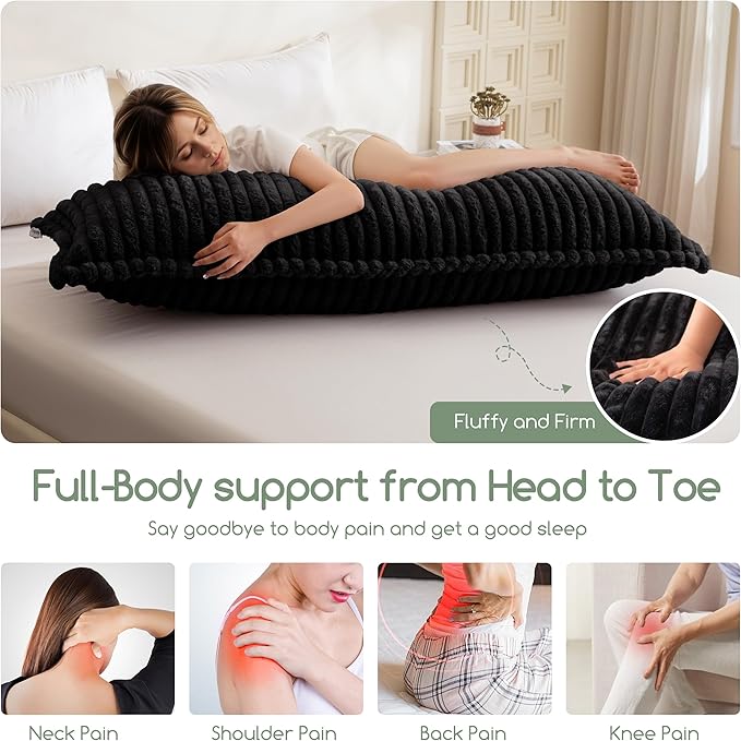HIGOGOGO Memory Foam Body Pillow, Thickened Large Long Bed Pillow for Adults, Full Body Pillow with Removable Pillow Cover(20x54 Inch)