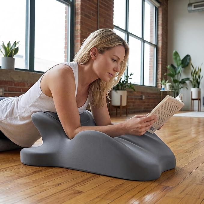 Ergonomic Prone Pillow for Stomach Lying, Multi-Angle Face Down Pillow for Reading in Bed & Phone Use, Breathable Comfortable Support Cushion for Relaxing, Lumbar Back Support for Sleeping