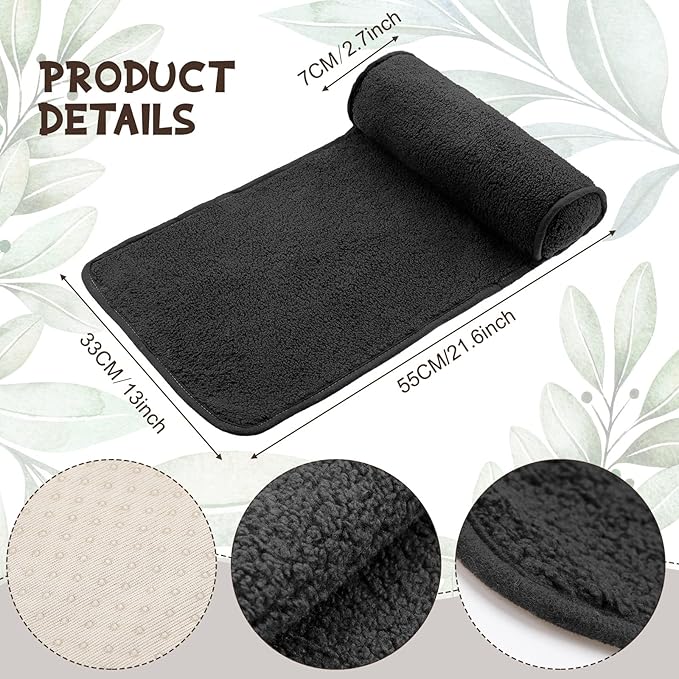 Weysat Neck Head Pillow for Recliner Chair Non Slip Fleece Adjustable Neck Roll Support Headrest Pillow for Travel Home Office Recliner Couch Sofa Armchair(Black)