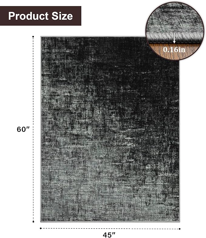chakme Office Chair Mat for Hardwood Floor, 60"x45" Easy Glide Computer Desk Mat Protector for Rolling Chair Under Desk Rug Nonslip Backing, Machine Wash, (Abstract)