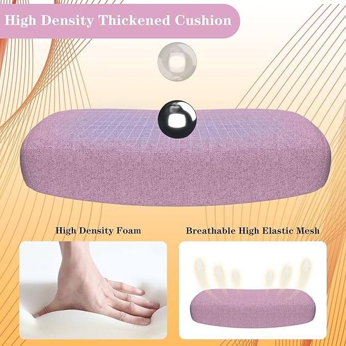 Ergonomic Office Chair for Long Hours Sitting – Back & Neck Pain Relief, Adjustable Lumbar Support & Headrest, High-Density Foam Seat, Ideal for Work & Home Office, Light Purple
