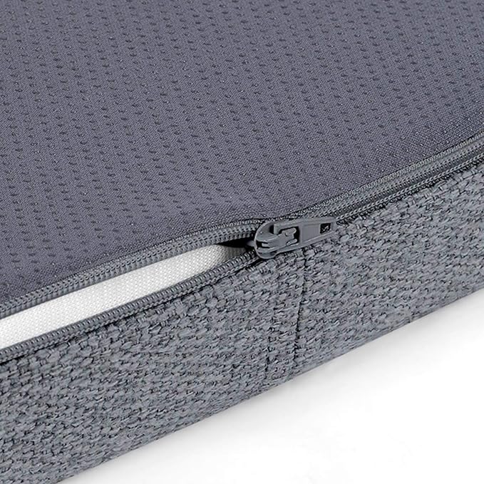 Shinnwa Seat Cushions for Kitchen Chairs Set of 4, Non Slip Dining Room Chair Cushion with Ties, 4 Pack, 15 x 15.5 inches, Dark Gray