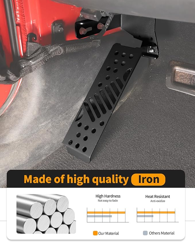 for JL Dead Pedal Left Side Foot Rest Kick Panel Compatible with Jeep Wrangler JK JKU 2007-2017(A Style)