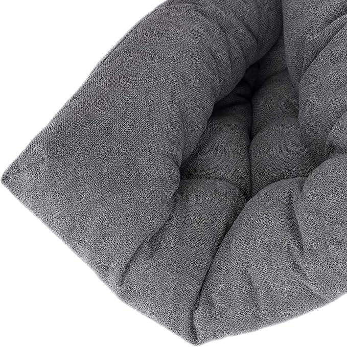 Chair Cushion, Chair Cushions for Dining Chairs, Chair Pads and Mat with Ties for Indoor Kitchen Seat and Desk (Dark Grey, 4 Count - 17 x 16 in)