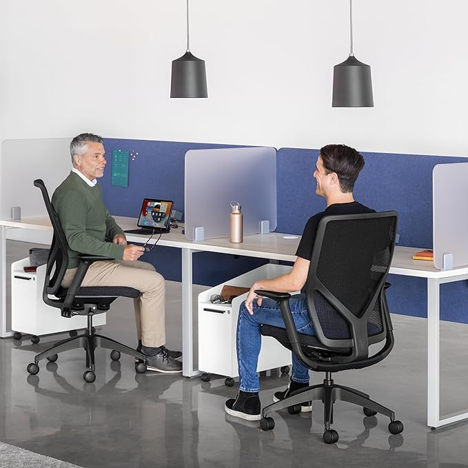 HON Flexion Ergonomic Mesh Office Chair with Lumbar Support, Height‑Adjustable Arms, Weight‑Activated Flex Seating, Swivel Desk or Conference Chair, Black Frame, Black