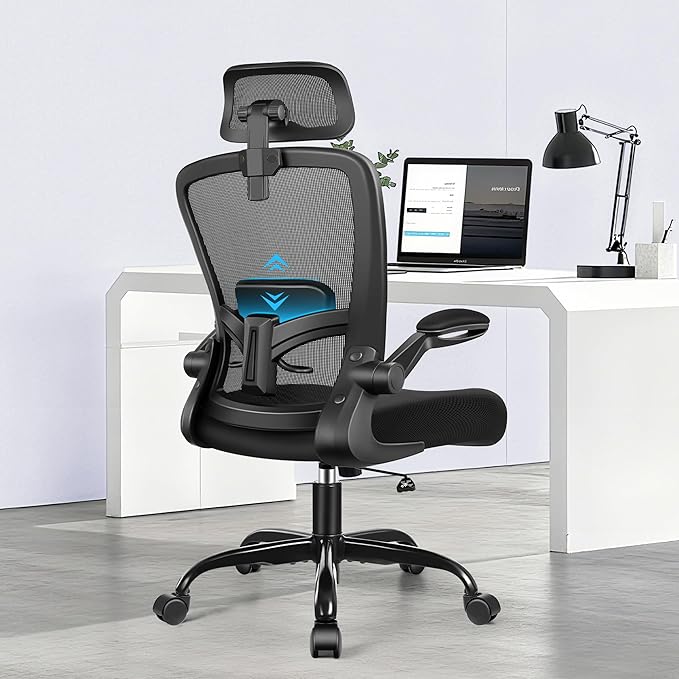 FelixKing Office Chair, Desk Chair with Adjustable Lumbar Support, Ergonomic Computer Chair with High Back and Armrest, Adjustable Height Gaming Chair Home Office Swivel Chair, Pack of 5, Black