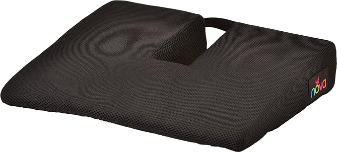 NOVA Medical Products Coccyx Gel Foam Car & Seat Cushion, Black