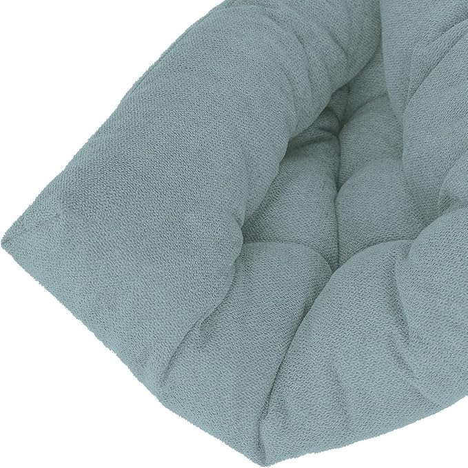 Chair Cushion, Chair Cushions for Dining Chairs, Chair Pads and Mat with Ties for Indoor Kitchen Seat and Desk (Aqua Blue, 6 Count - 17 x 16 in)