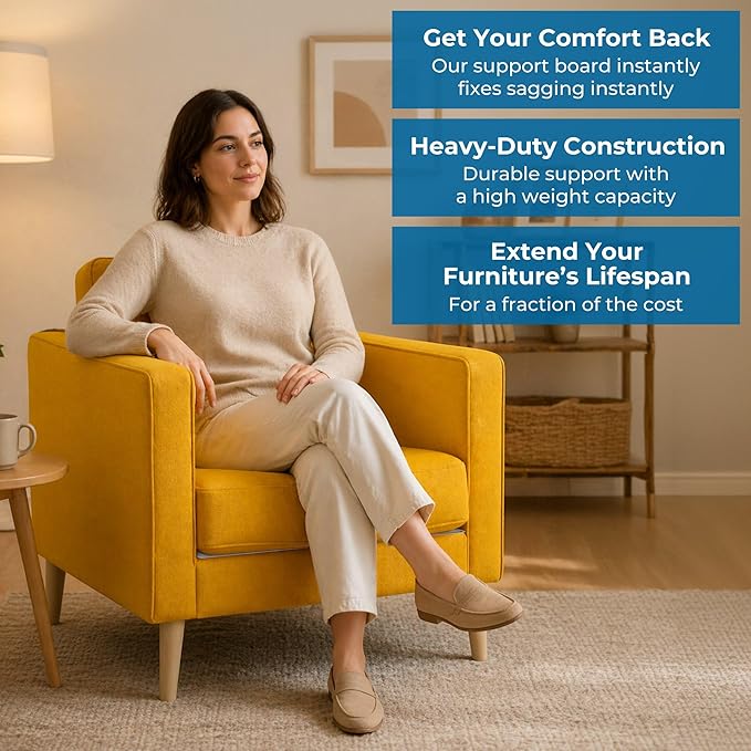 Heavy Duty Chair Cushion Support for Sagging Cushions (17x22) Reinforced Plywood Chair Seat Support for Sagging Seat, Under Foam Firming Boards for Recliner and Armchair Saver Stiffener Reinforcement