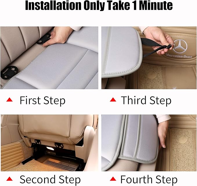 Lofty Aim Premium Car Seat Cushion, Driver Seat Cushion with Comfort Memory Foam & Non-Slip Rubber Bottom, Car Seat Pad Works with 95% of Vehicles and Office Chair or Home (Gray)