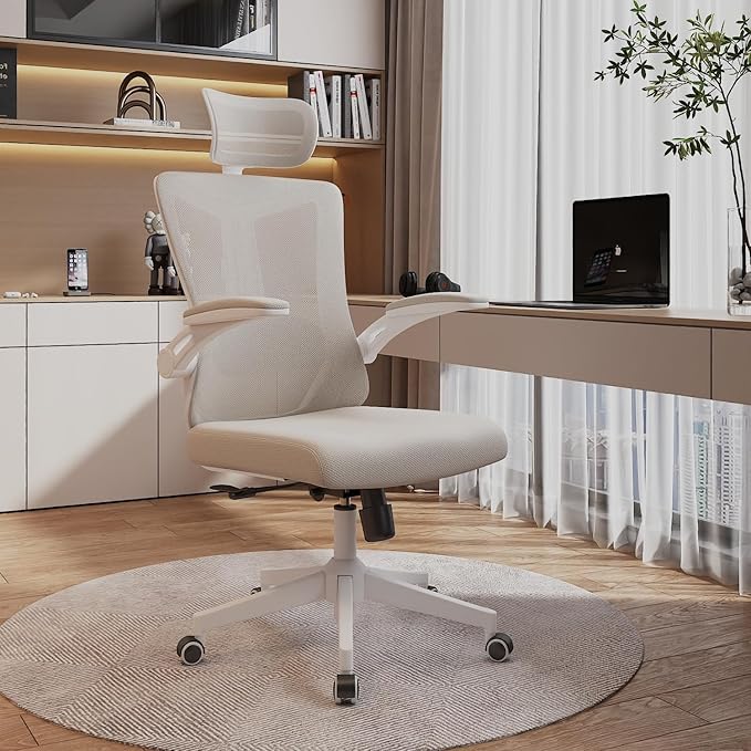 balmstar Ergonomic Office Chair Desk Chair - Mesh Computer Chair with 360° Swivel Wheels, Adjustable 90-130° Recline & Lumbar Support for Home Office, Supports up to 350lbs