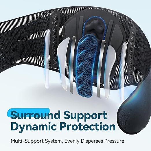 AGPTEK Back Brace for Lower Back Pain Relief, Breathable Air Mesh Back Support Belt with Ergonomic 3D Lumbar Pad for Work, Sciatica, Scoliosis, Herniated Disc, Adjustable Dual Straps, for Men Women (Large)