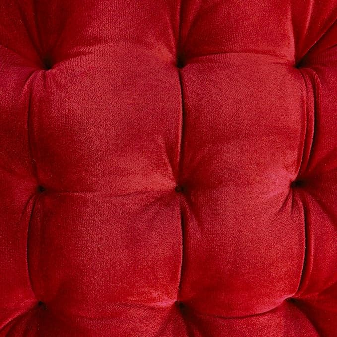 ELFJOY 4 Pack Chair Cushions for Dining Chairs Chair Pads Cushion for Kitchen Office Tufted Square Seat Cushion with Ties (U Shape Red)