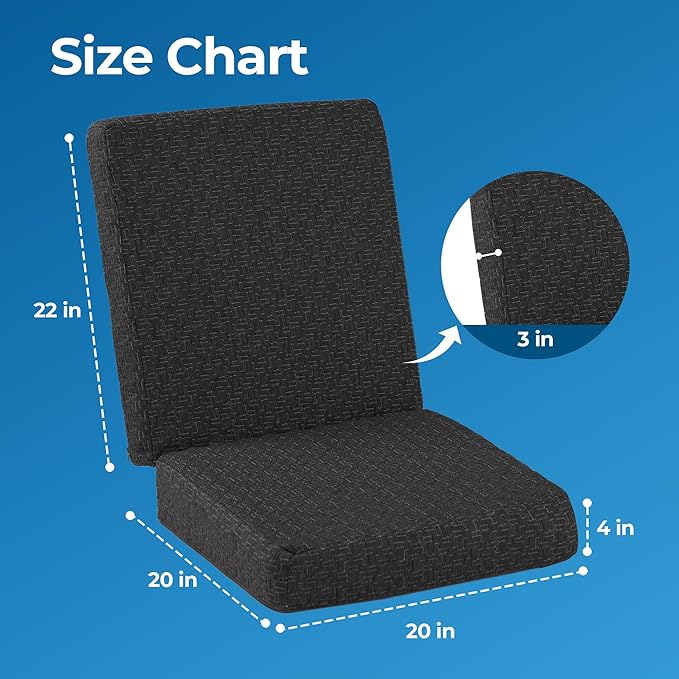 Ganondorf Extra Large Egg Crate Recliner Seat Cushion for Elderly Tufted Furry Booster Foam Cushion, Pressure Relief for Long Sitting Orthopedic Chair Cushion for Recliners Office Chairs, Black