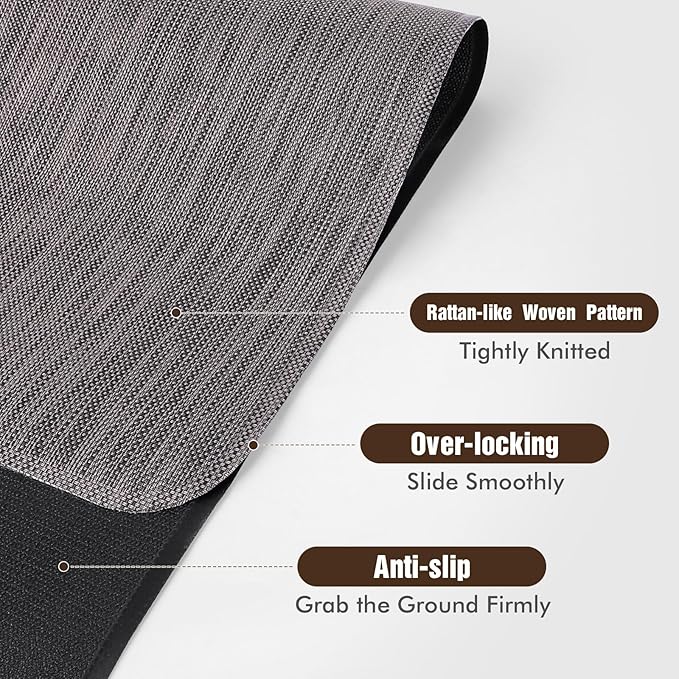 Blvornl Office Chair Mat for Hardwood Floor, 47.2" x 60" Desk Chair Mat for Hard Wood and Tile Floor, Large Anti-Slip Hard Floor Protector Rolling Chair Mat, PVC Mat Desk Rug for Office, Dark Grey