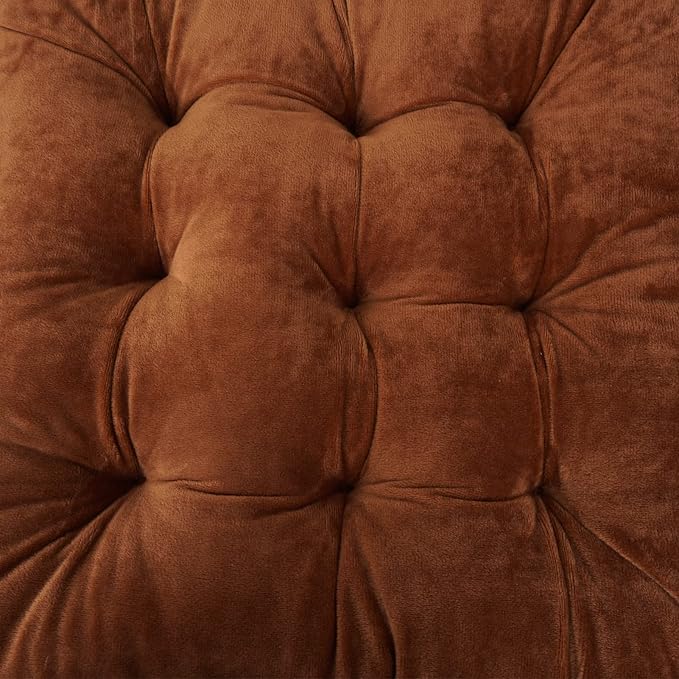 ELFJOY 4 Pack Chair Cushions for Dining Chairs Chair Pads Cushion for Kitchen Office Tufted Square Seat Cushion with Ties (16" Coffee Velvet)