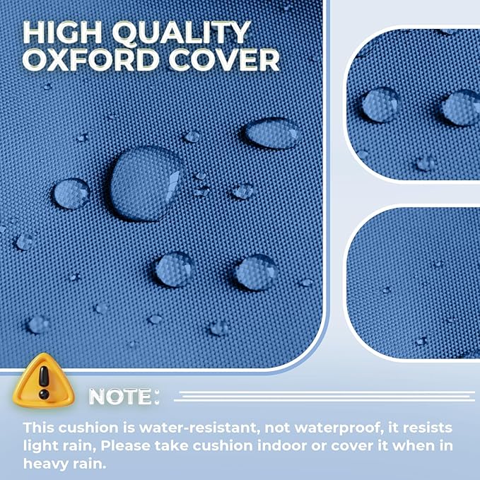 Outdoor Chaise Lounge Chair Cushion Waterproof 74.4 x 22 x 4.7 Inches Lounge Chair Cushions Replacement for Outdoor Furniture with Ties, Thickened Pool Lounge Chair Cushion, Royal Blue
