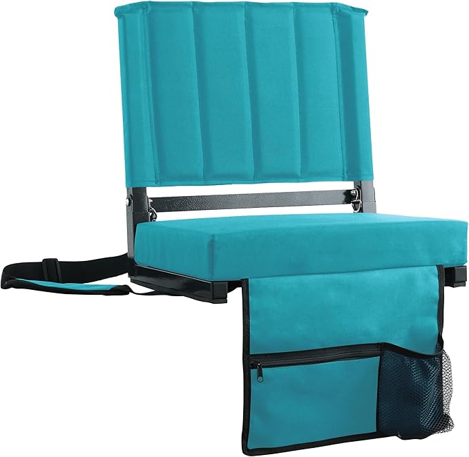 SPORT BEATS Stadium Seats with Back Support Bleacher Chairs with Back and Cushion Thick Padded Bleacher Seats Includes Shoulder Strap