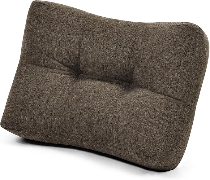 Shinnwa Lumbar Support Pillow for Office Chair, Memory Foam Back Support Pillow for Back Pain Relief, Car, Chair and Couch, 17.5 x 11.5 x 5.5in, Brown