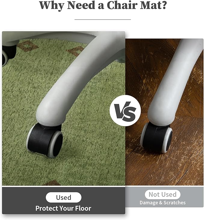 chakme Office Chair Mat for Hardwood Floor, 60"x45" Easy Glide Computer Desk Mat Protector for Rolling Chair Under Desk Rug Nonslip Backing, Machine Wash, (Southwestern Sage
