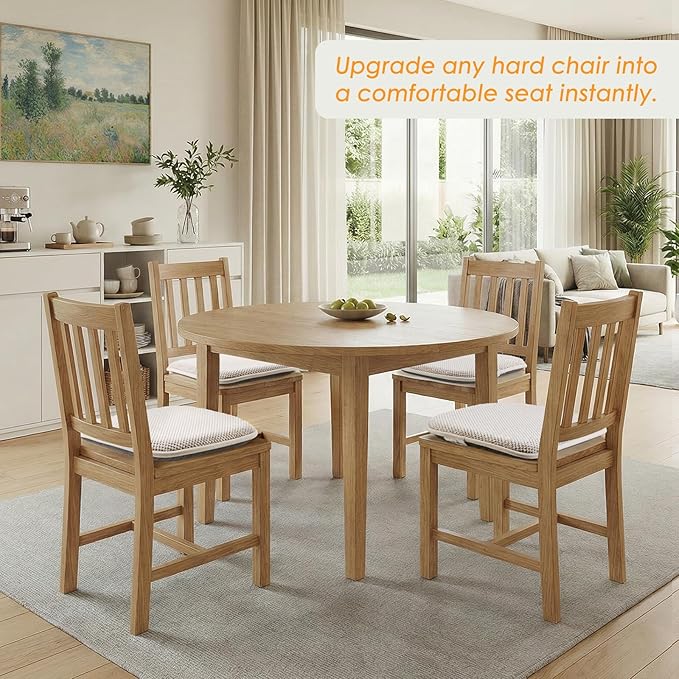SWEMSTAR Chair Cushions - 15"*17" Kitchen Dining Chair Pads Foam Seat Cushion for Chairs Barstool Cushions Non Slip Seat Pad - Beige