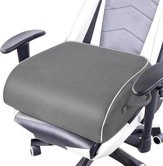 Thick Chair Cushions, Office Booster Seat Cushion to Tailbone Pain Relief, Non Slip Memory Thick Foam Cushion with Carry Handle 6"-Grey