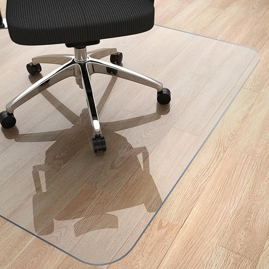 Yecaye Office Chair Mat for Hardwood Floor, Clear Computer Desk Chair Mat, PVC Heavy Duty Floor Protector for Rolling Chairs, Can't be Used on Carpet (Transparent, 46" x 60")