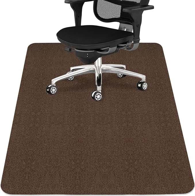 Sycoodeal Office Chair Mat for Hardwood Floor,Office Computer Gaming Chair Mat for Tile Floor,Large Floor Protector Rug,Anti-Slip,Easy to Clean,Coffee(48"x55")