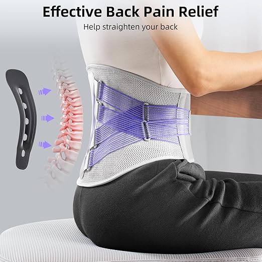 FREETOO Back Brace for Lower Back Pain Women with Bionic Support System, Adjustable Knitted Lumbar Support Belt for men women, Breathable Mesh Design with Lumbar Pad,for Herniated Disc,Sciatica,Scoliosis