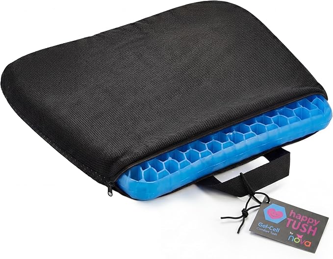 nova Cooling Gel Seat Cushion – Double Layer Honeycomb Design for Pressure Relief, Breathable & Shock Absorbing, Non-Slip Bottom with Handle – Office Chair, Car, Wheelchair & Home Use