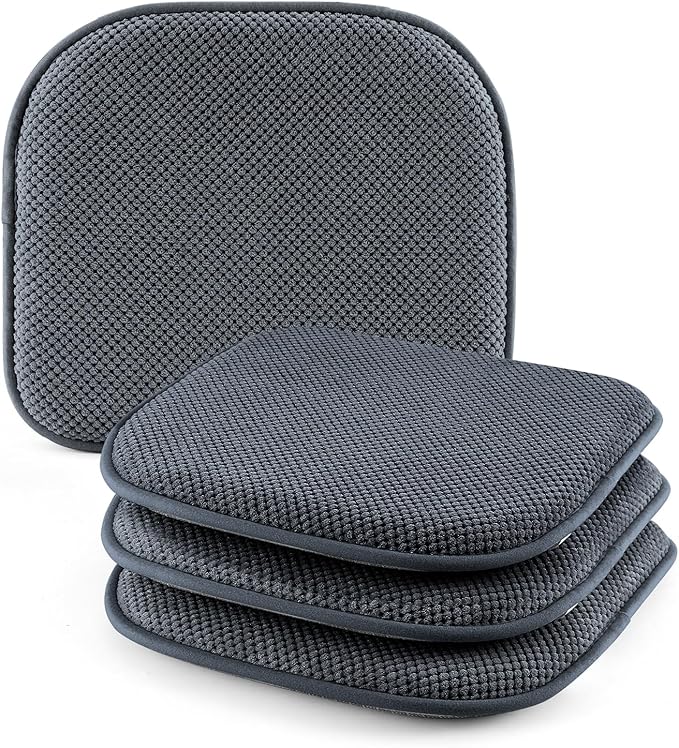 SWEMSTAR Chair Cushions - 15"*17" Kitchen Dining Chair Pads Foam Seat Cushion for Chairs Barstool Cushions Non Slip Seat Pad