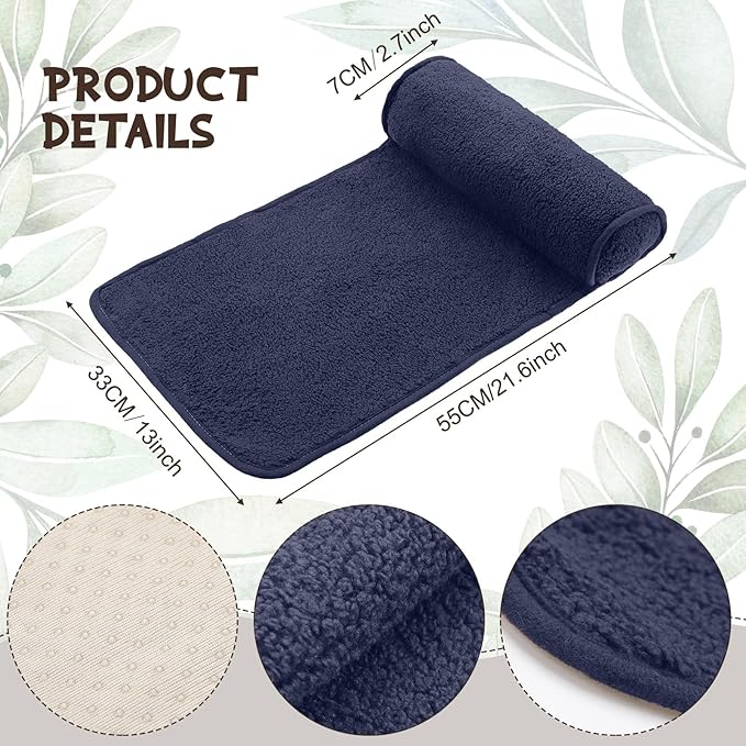 Weysat Neck Head Pillow for Recliner Chair Non Slip Fleece Adjustable Neck Roll Support Headrest Pillow for Travel Home Office Recliner Couch Sofa Armchair(Dark Blue)